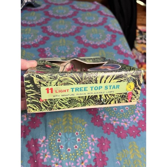 Vtg New Old Stock YULE GLO 11 Light Tree Top Star Perfect Condition Extra Bulb - Picture 13 of 13